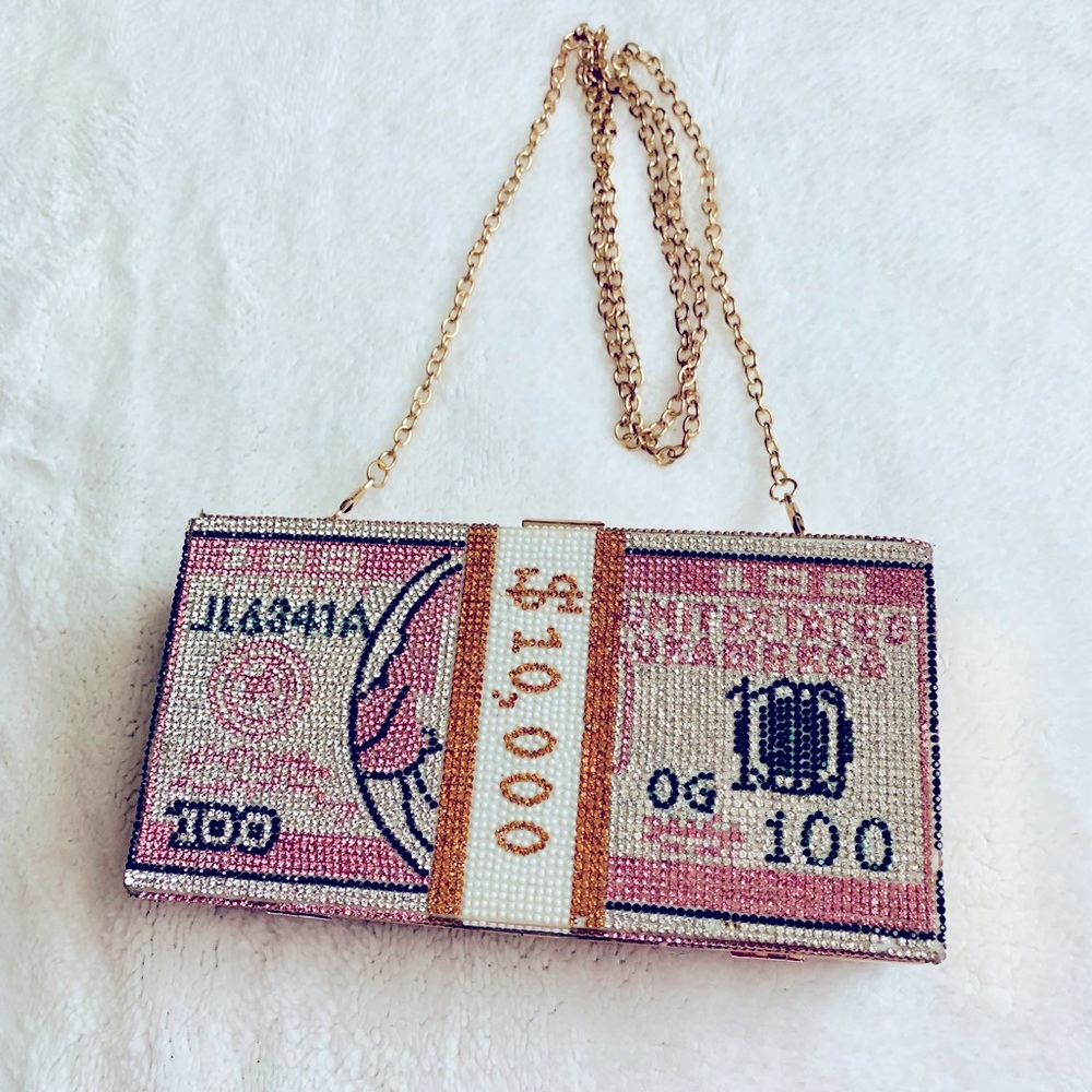 PINK MONEY$BAG CLUTCH